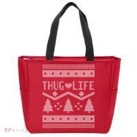 Thug Life Ugly Christmas Sweater Tote Bag thumb 0