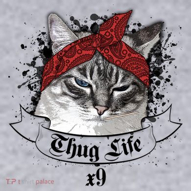 Thug Life X9 Gangster Cat Women's Racerback Cropped Tank
