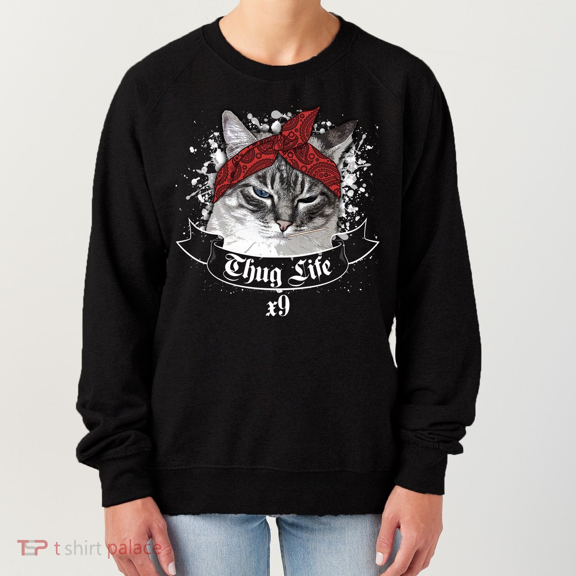 Thug Life X9 Gangster Cat Women's Sweatshirt