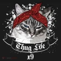 Thug Life X9 Gangster Cat Doggie Tank thumb 4