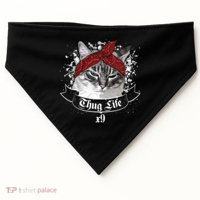 Thug Life X9 Gangster Cat USA-Made Doggie Bandana