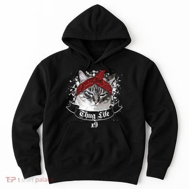 Thug Life X9 Gangster Cat Hoodie