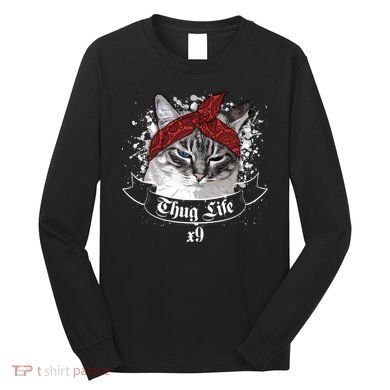 Thug Life X9 Gangster Cat Long Sleeve Shirt