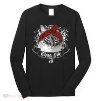 Thug Life X9 Gangster Cat Long Sleeve Shirt thumb 0