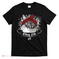 Thug Life X9 Gangster Cat T-Shirt thumb 0