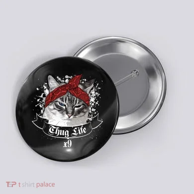 Thug Life X9 Gangster Cat Button
