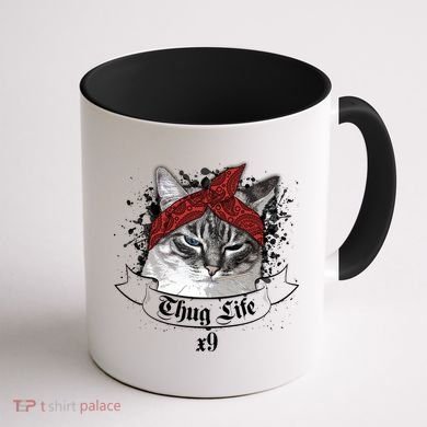 Thug Life X9 Gangster Cat Coffee Mug back