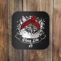 Thug Life X9 Gangster Cat Coaster thumb 0