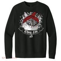 Thug Life X9 Gangster Cat V.I.T. Fleece Crew Sweatshirt thumb 0