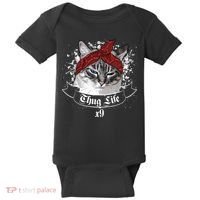 Thug Life X9 Gangster Cat Baby Bodysuit thumb 0