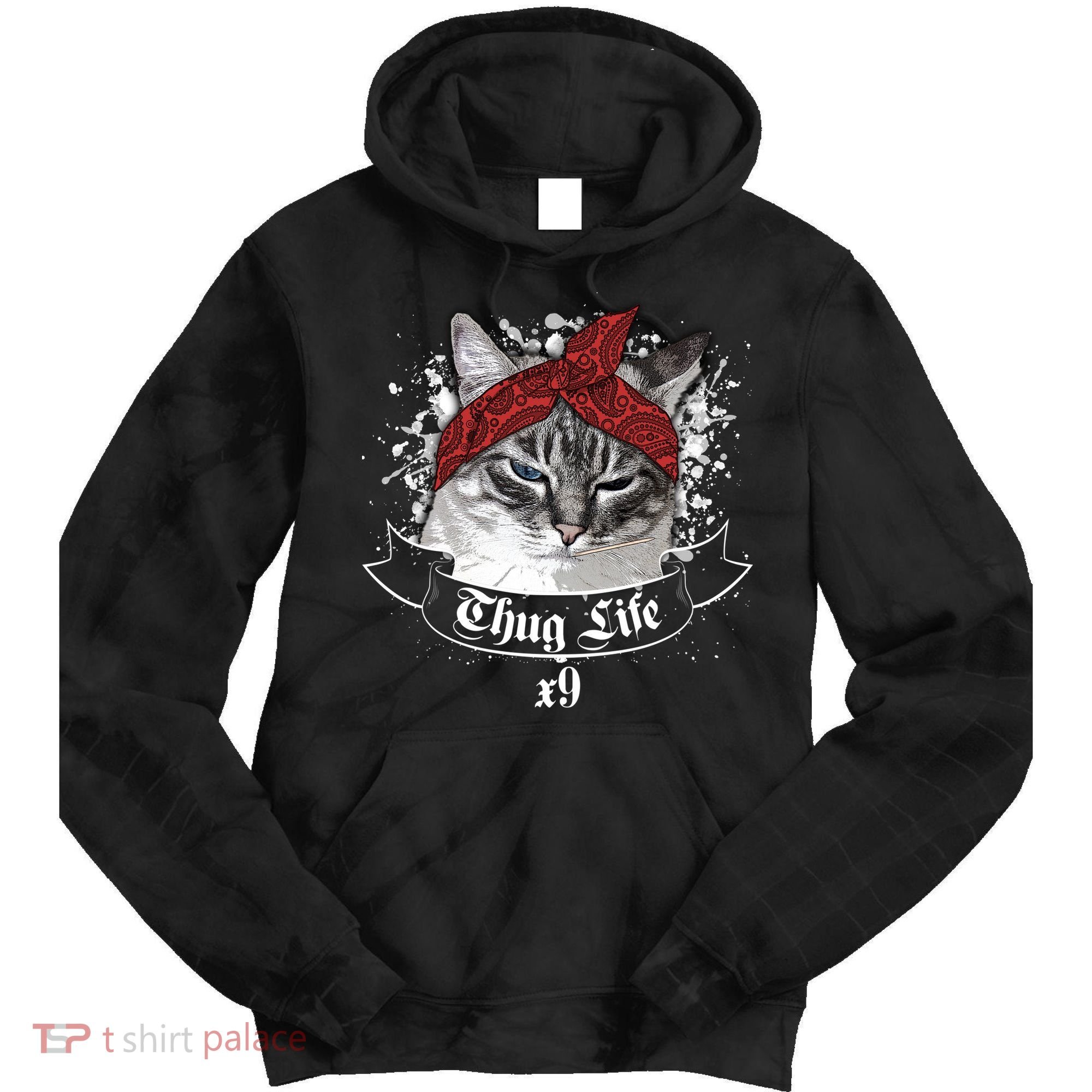 Thug Life X9 Gangster Cat Tie Dye Hoodie