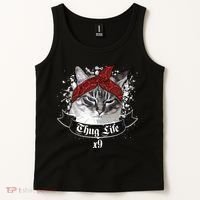 Thug Life X9 Gangster Cat Tank Top thumb 2