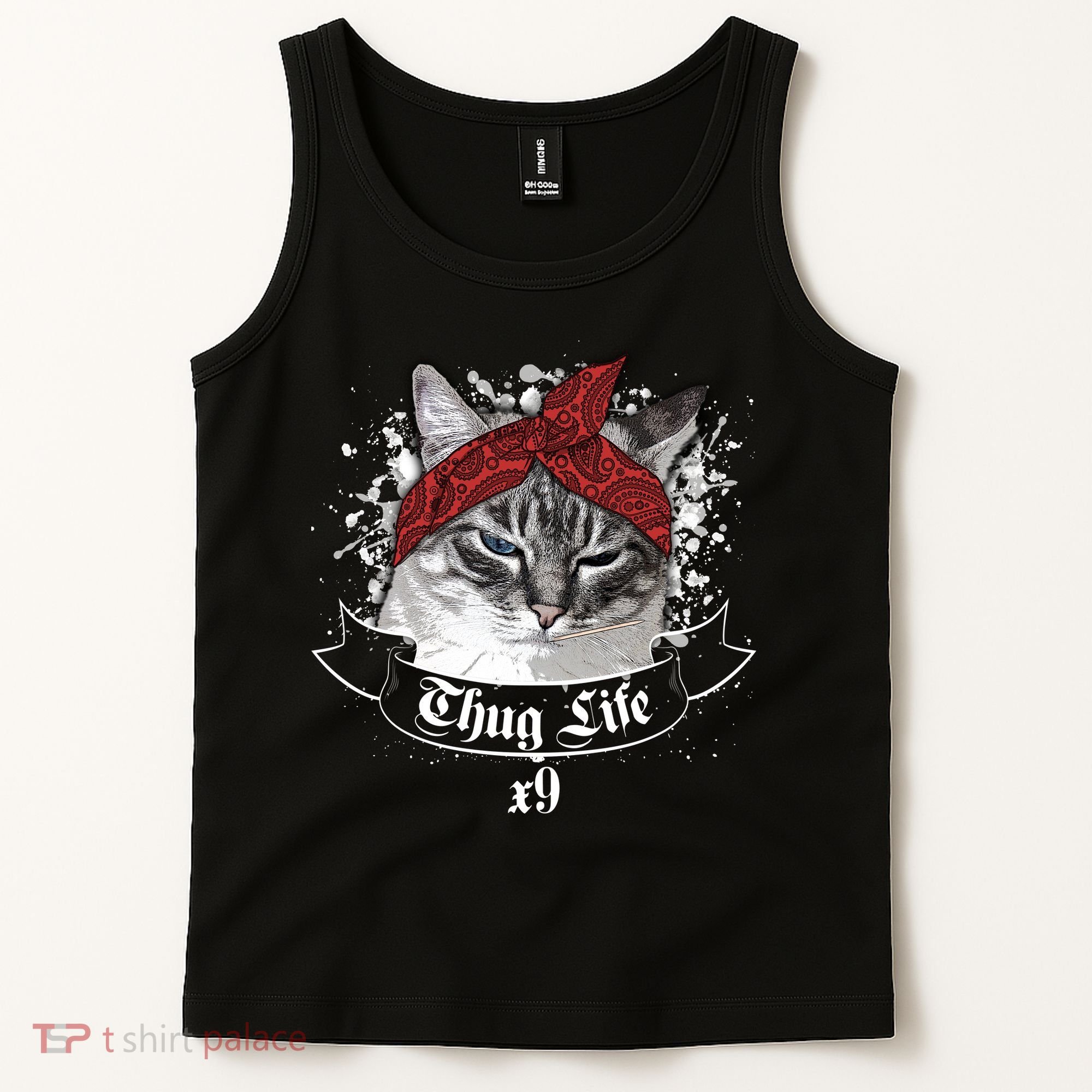 Thug Life X9 Gangster Cat Tank Top