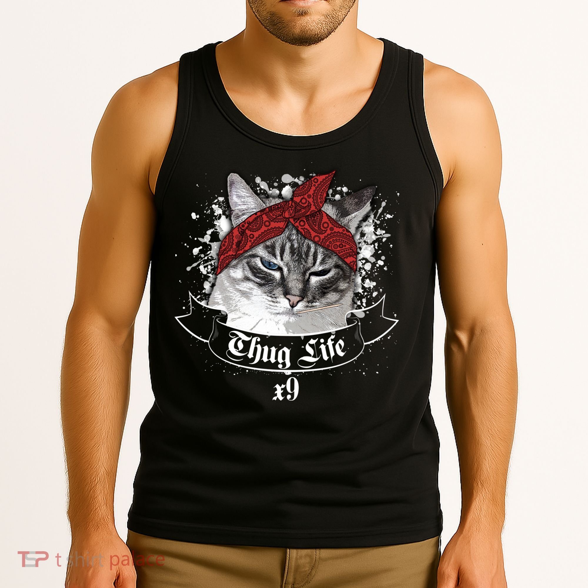 Thug Life X9 Gangster Cat Tank Top