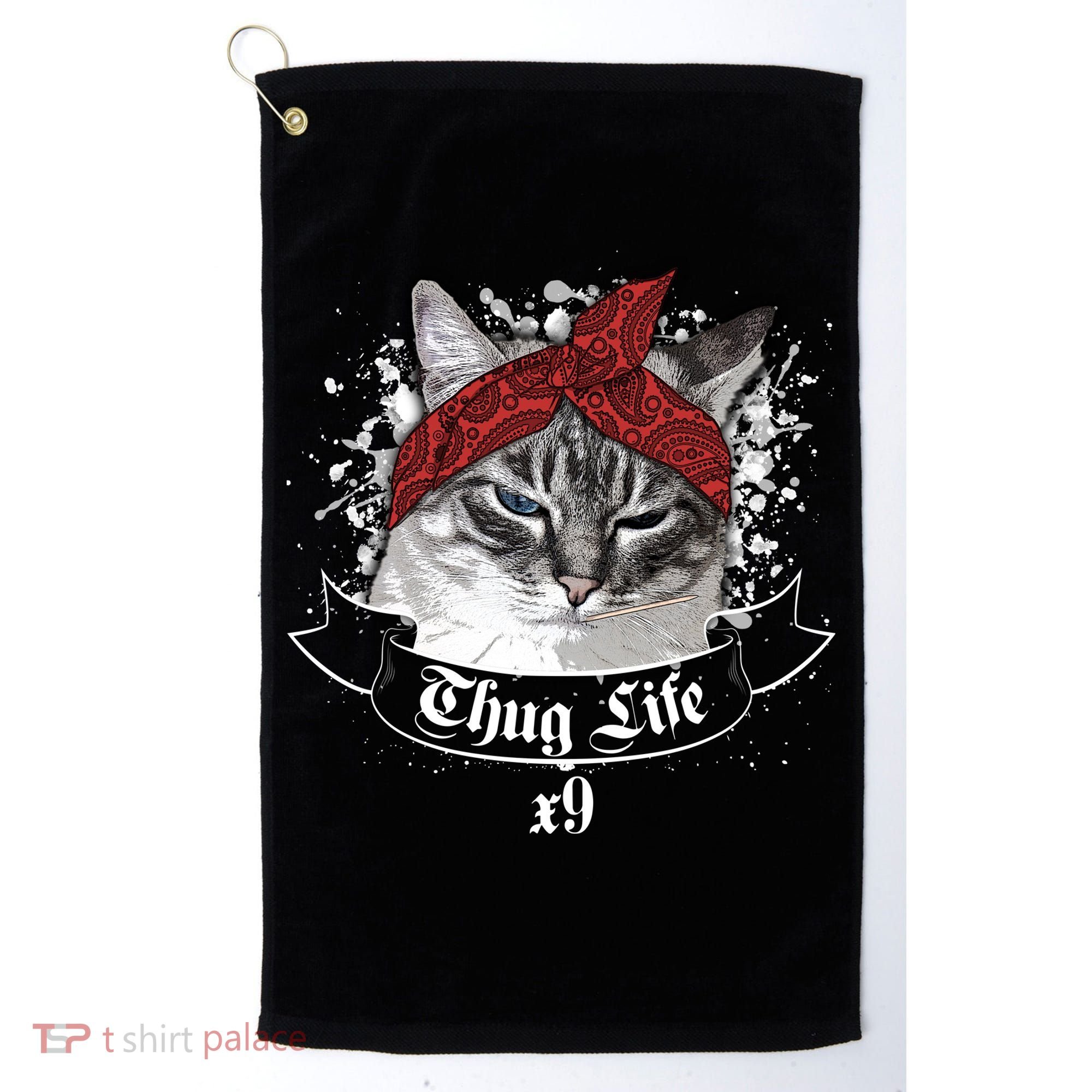 Thug Life X9 Gangster Cat Golf Towel