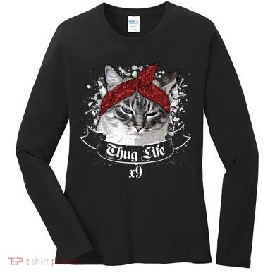 Thug Life X9 Gangster Cat Women's Long Sleeve Shirt