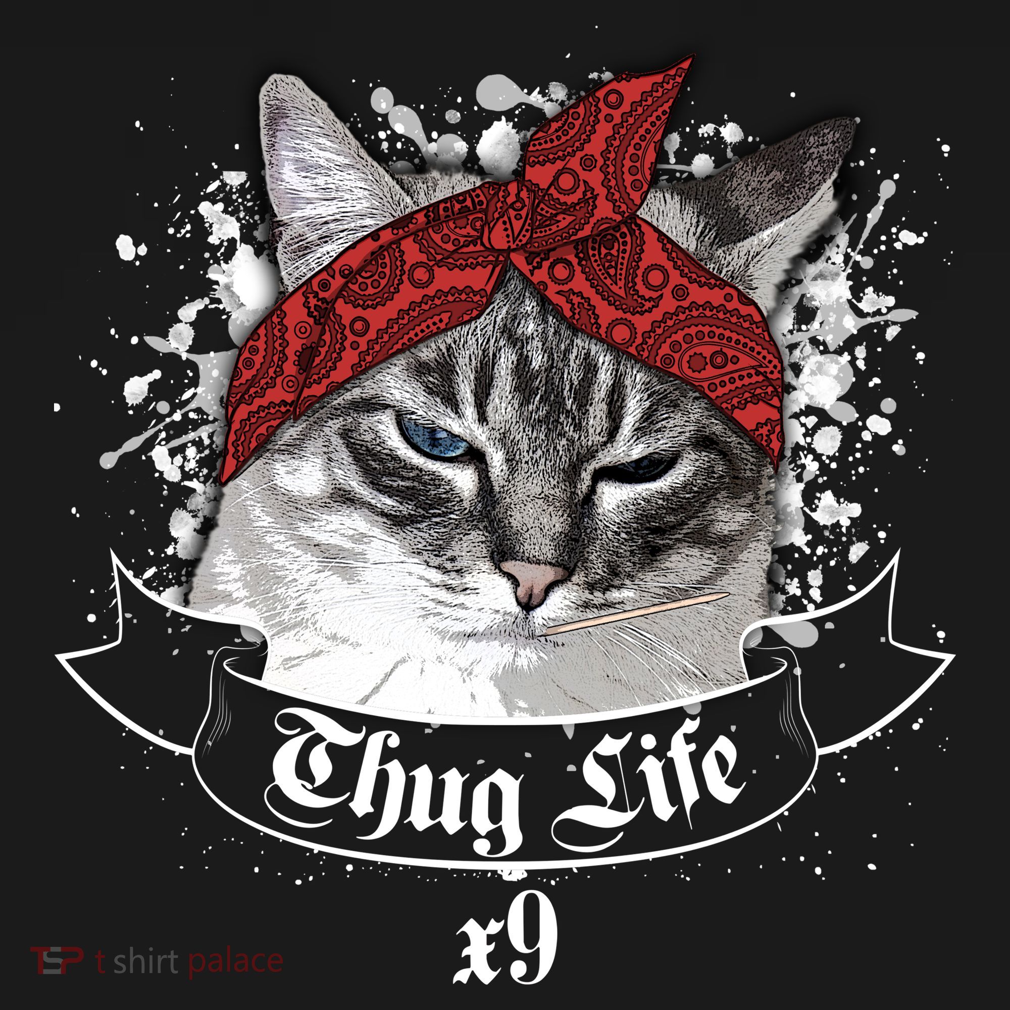 Thug Life X9 Gangster Cat Kids Long Sleeve Shirt