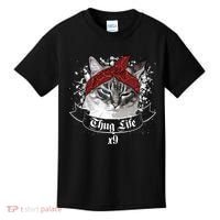 Thug Life X9 Gangster Cat Kids T-Shirt thumb 0
