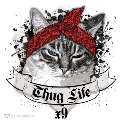 Thug Life X9 Gangster Cat Ceramic Ornament