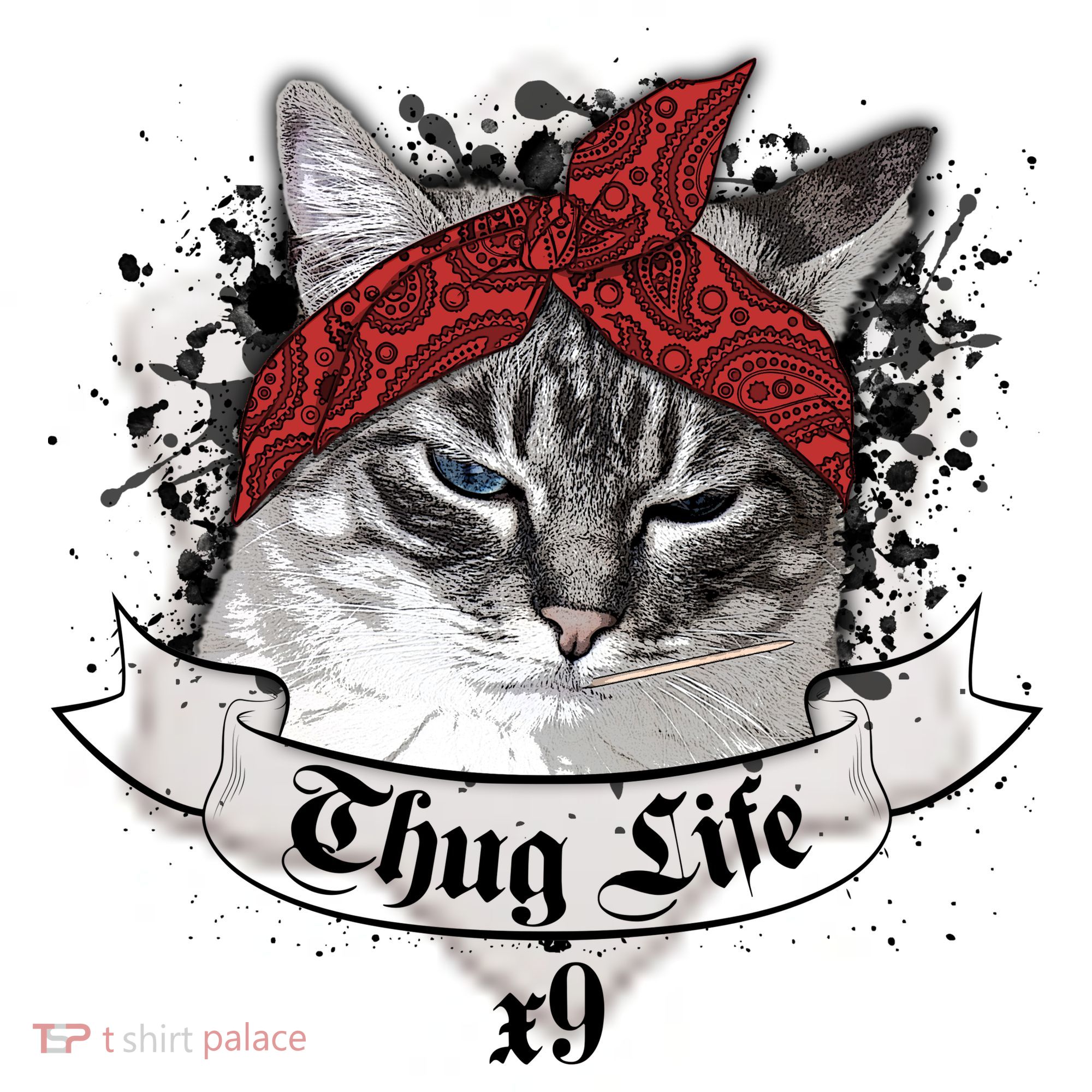 Thug Life X9 Gangster Cat Ceramic Ornament