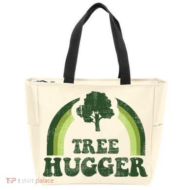 Tree Hugger Vintage Retro Nature Environmental Earth Day Tote Bag
