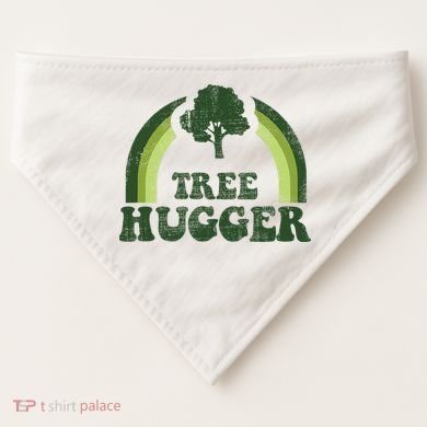 Tree Hugger Vintage Retro Nature Environmental Earth Day USA-Made Doggie Bandana