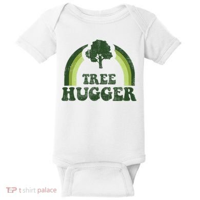 Tree Hugger Vintage Retro Nature Environmental Earth Day Baby Bodysuit