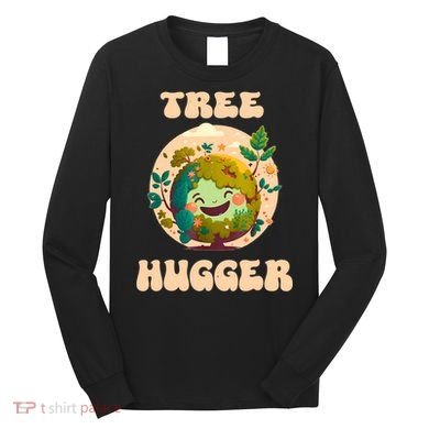 Tree Hugger Vintage Retro Nature Environmental Earth Day Long Sleeve Shirt
