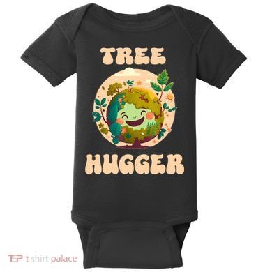 Tree Hugger Vintage Retro Nature Environmental Earth Day Baby Bodysuit
