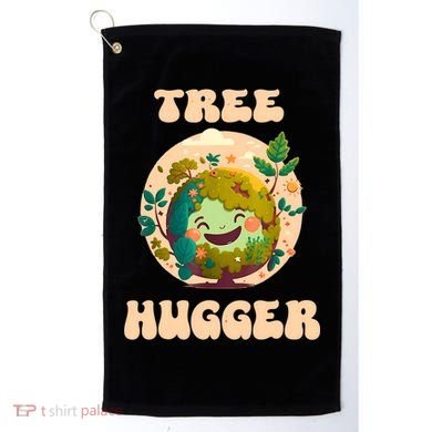 Tree Hugger Vintage Retro Nature Environmental Earth Day Golf Towel
