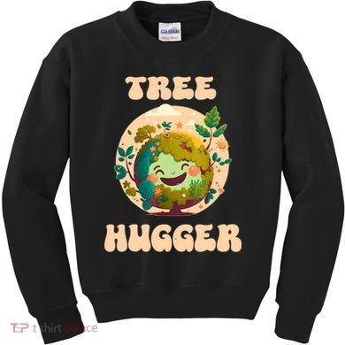 Tree Hugger Vintage Retro Nature Environmental Earth Day Kids Sweatshirt
