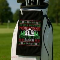 To Hell With Your Mountains Show Me Your Busch Ugly Sweater Great Gift Golf Towel thumb 2