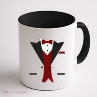 Tuxedo Halloween Wedding Groom Funny Red Costume Coffee Mug thumb 1