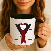 Tuxedo Halloween Wedding Groom Funny Red Costume Coffee Mug thumb 3