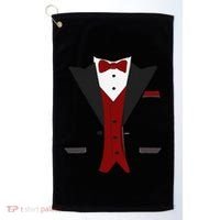 Tuxedo Halloween Wedding Groom Funny Red Costume Golf Towel thumb 0