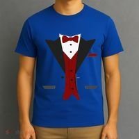 Tuxedo Halloween Wedding Groom Funny Red Costume T-Shirt thumb 3