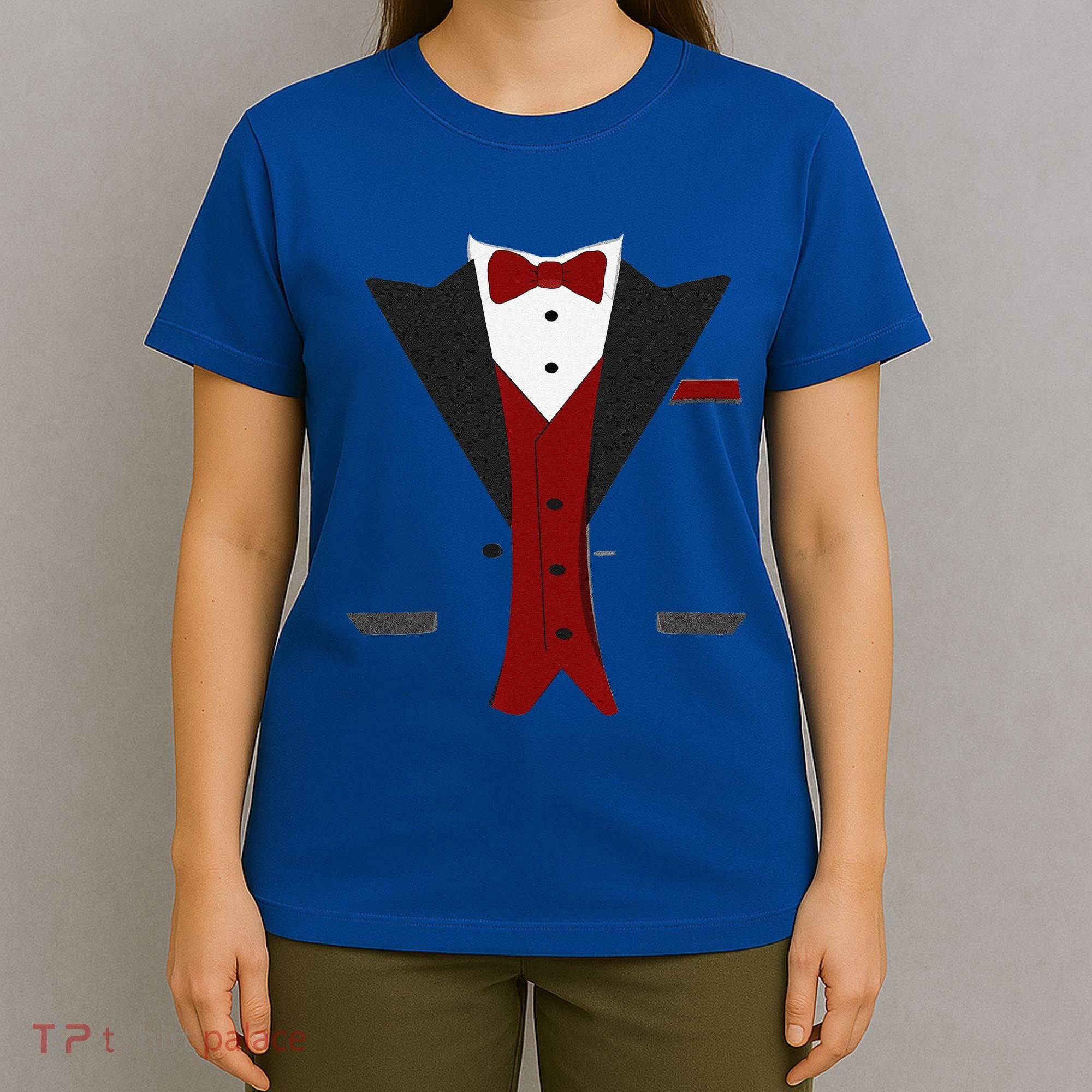 Tuxedo Halloween Wedding Groom Funny Red Costume T-Shirt