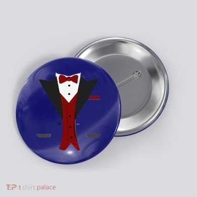 Tuxedo Halloween Wedding Groom Funny Red Costume Button