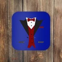 Tuxedo Halloween Wedding Groom Funny Red Costume Coaster thumb 0