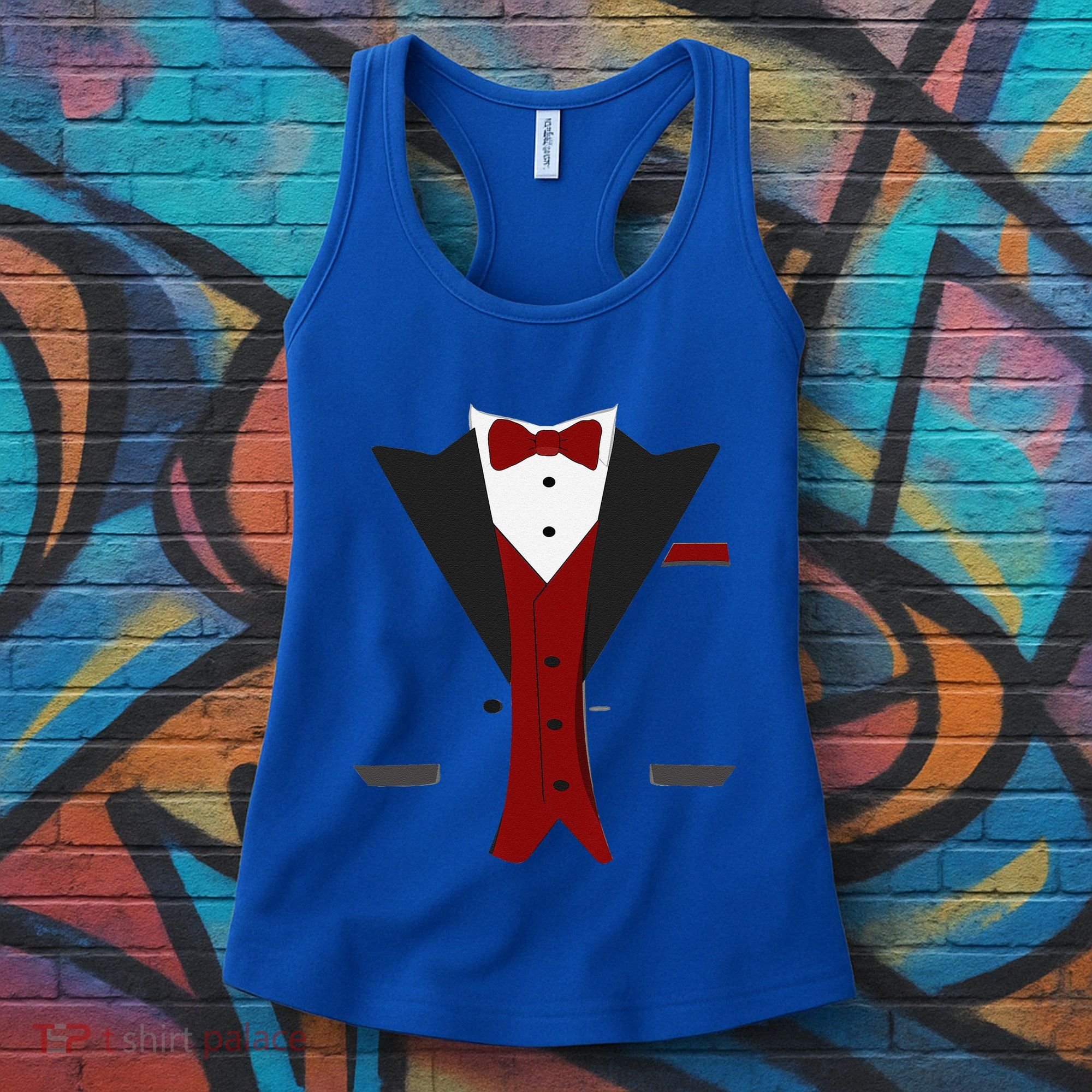Tuxedo Halloween Wedding Groom Funny Red Costume Women's Tank Top