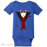 Tuxedo Halloween Wedding Groom Funny Red Costume Baby Bodysuit thumb 0