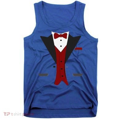 Tuxedo Halloween Wedding Groom Funny Red Costume Tank Top