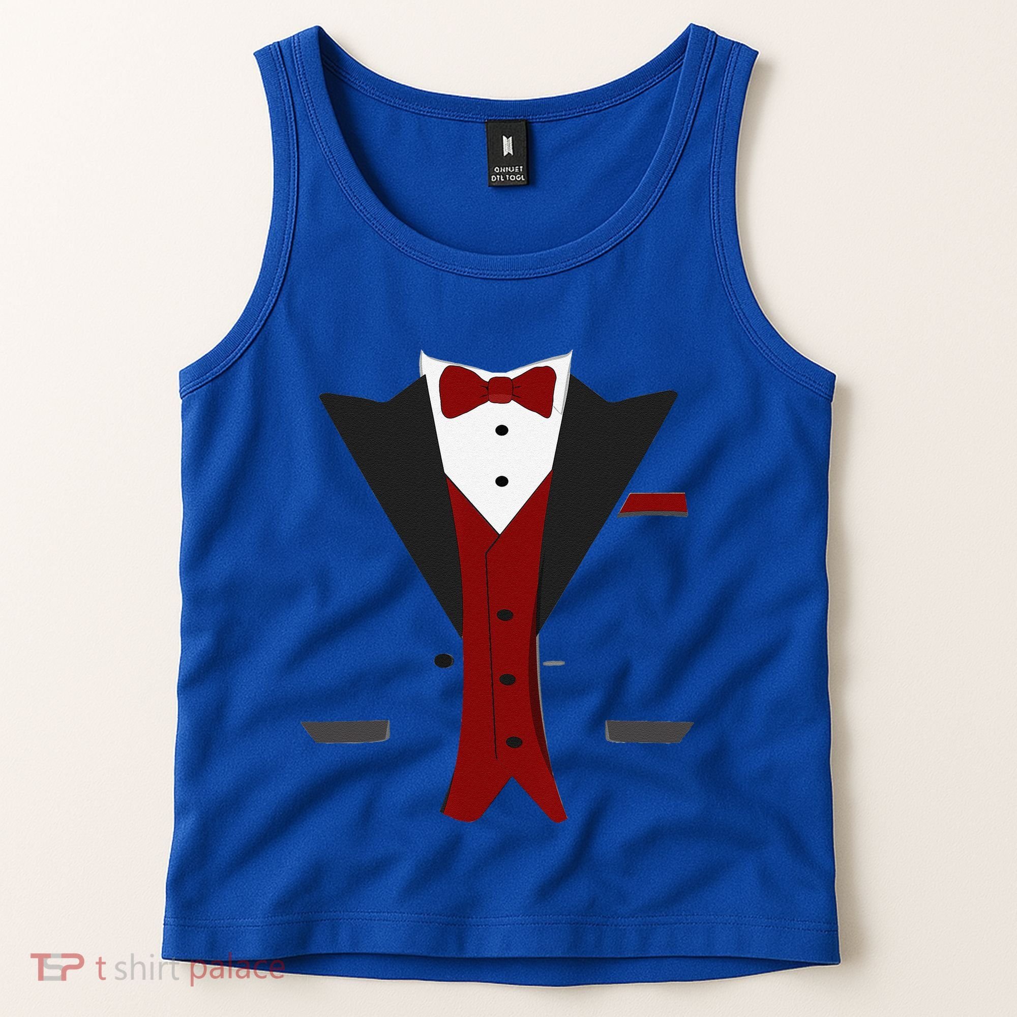 Tuxedo Halloween Wedding Groom Funny Red Costume Tank Top