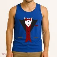 Tuxedo Halloween Wedding Groom Funny Red Costume Tank Top thumb 3