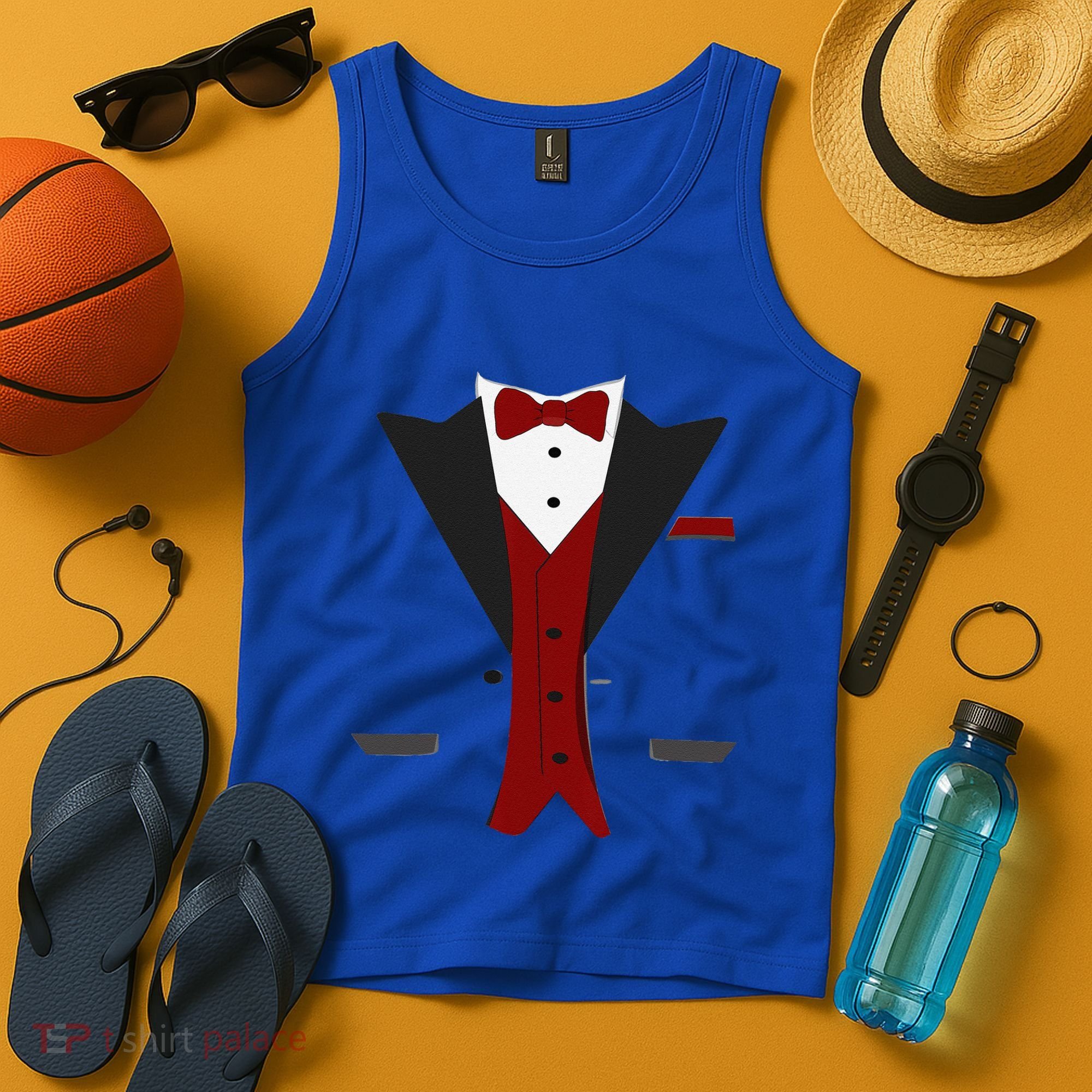 Tuxedo Halloween Wedding Groom Funny Red Costume Tank Top