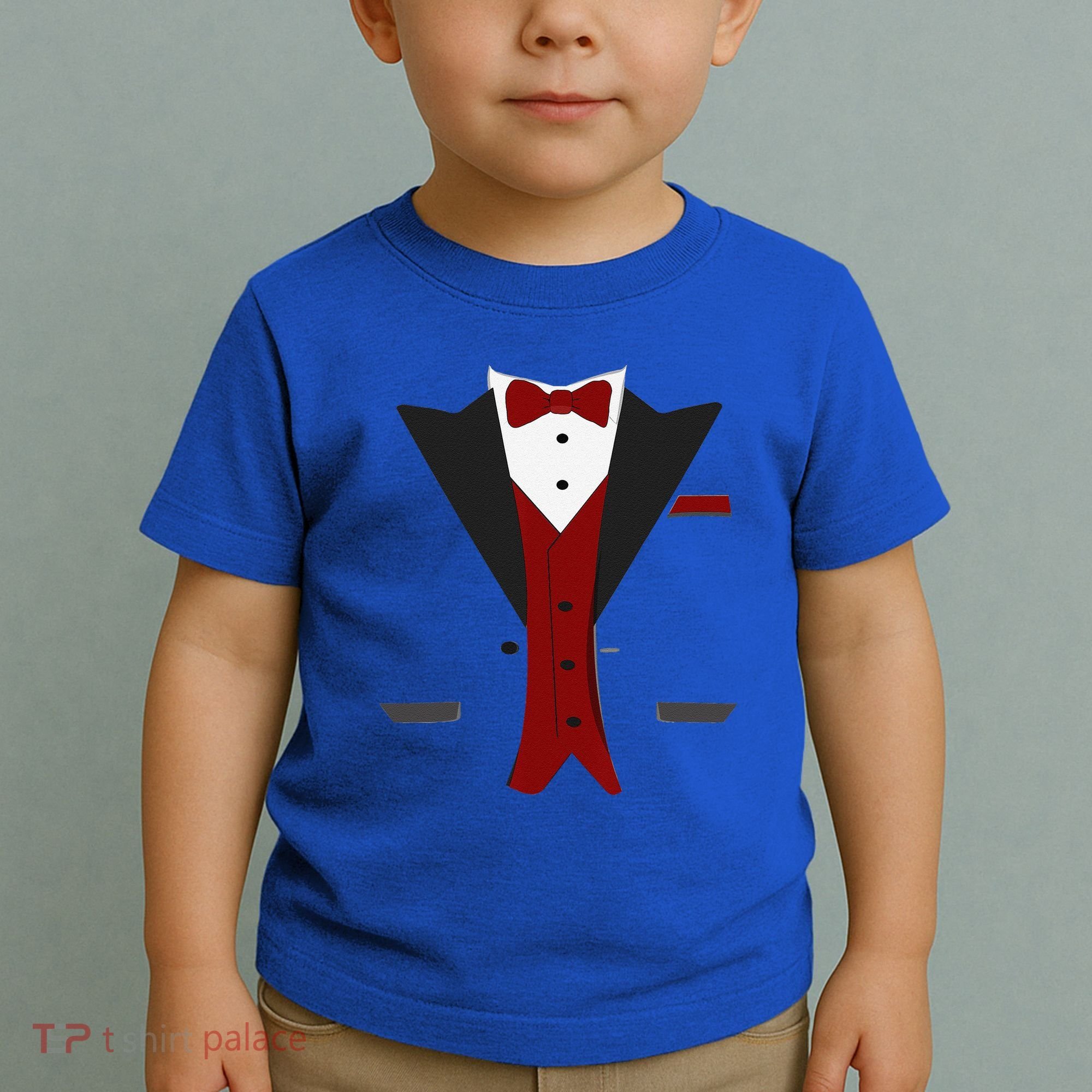 Tuxedo Halloween Wedding Groom Funny Red Costume Toddler T-Shirt