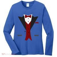 Tuxedo Halloween Wedding Groom Funny Red Costume Women's Long Sleeve Shirt thumb 0