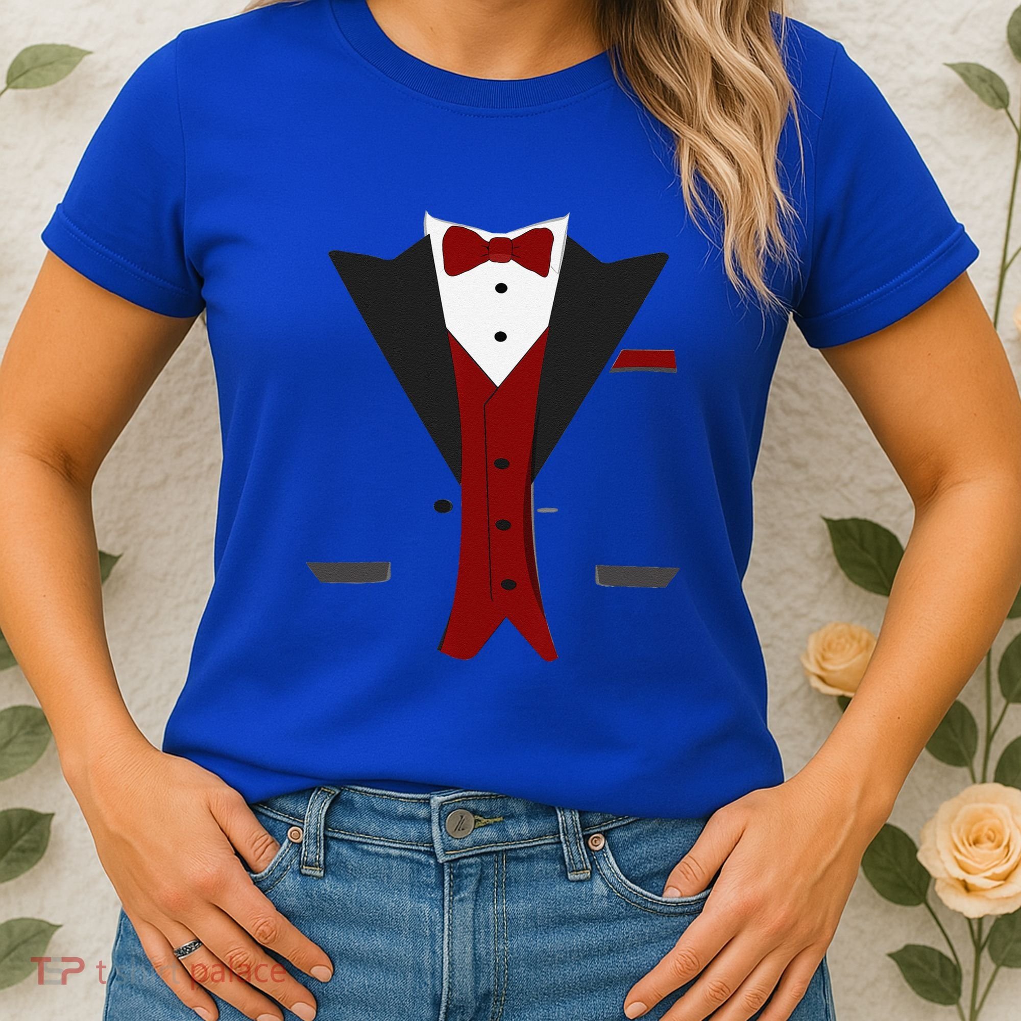 Tuxedo Halloween Wedding Groom Funny Red Costume Women's T-Shirt
