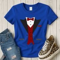 Tuxedo Halloween Wedding Groom Funny Red Costume Women's T-Shirt thumb 3