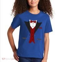 Tuxedo Halloween Wedding Groom Funny Red Costume Kids T-Shirt thumb 2
